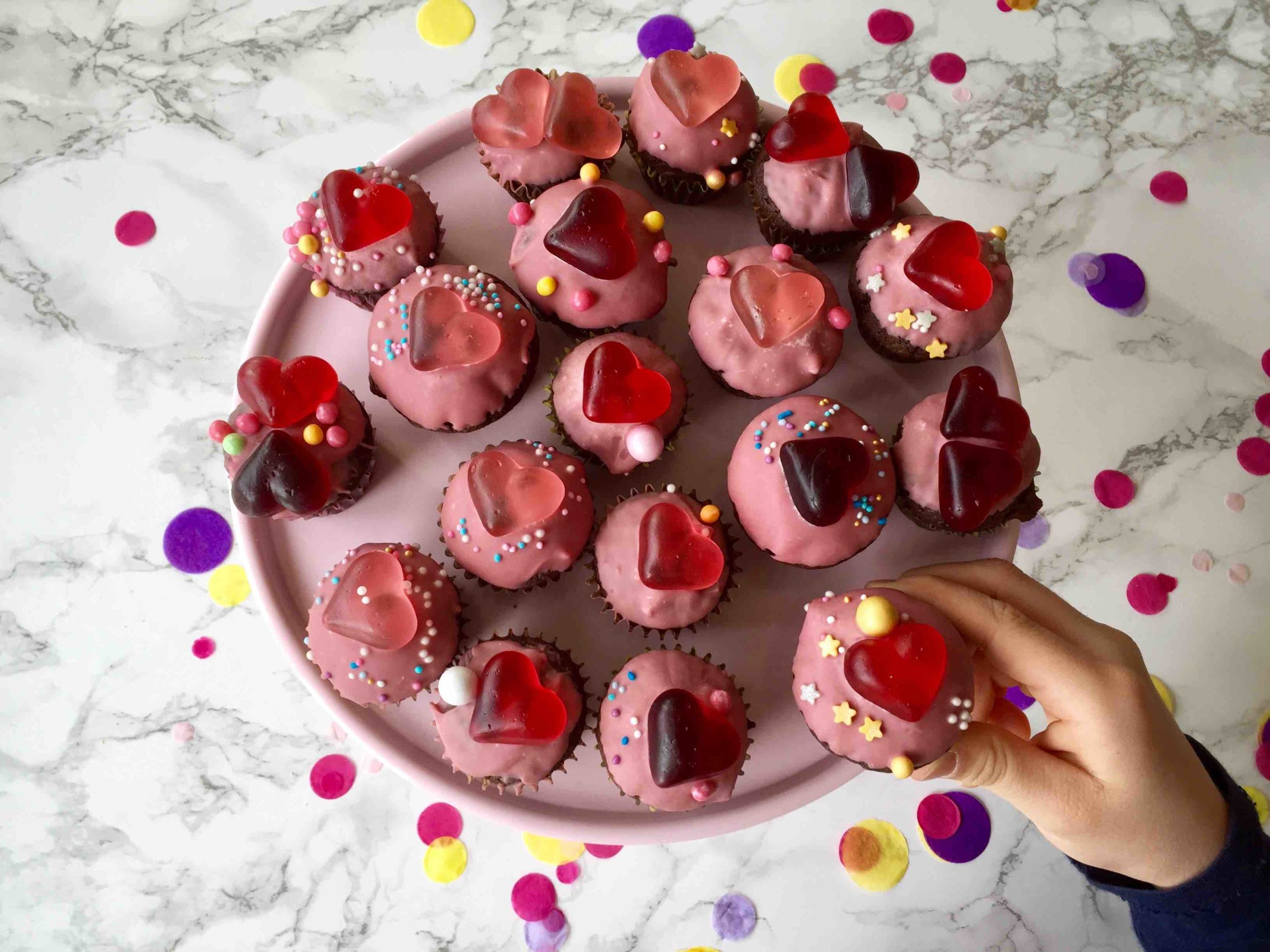 Mini Nougat-Muffins mit Herz - Backen mit Minis