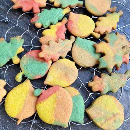 Bunte Herbstplätzchen - herbstliche Butterplätzchen für das Backen mit Kindern