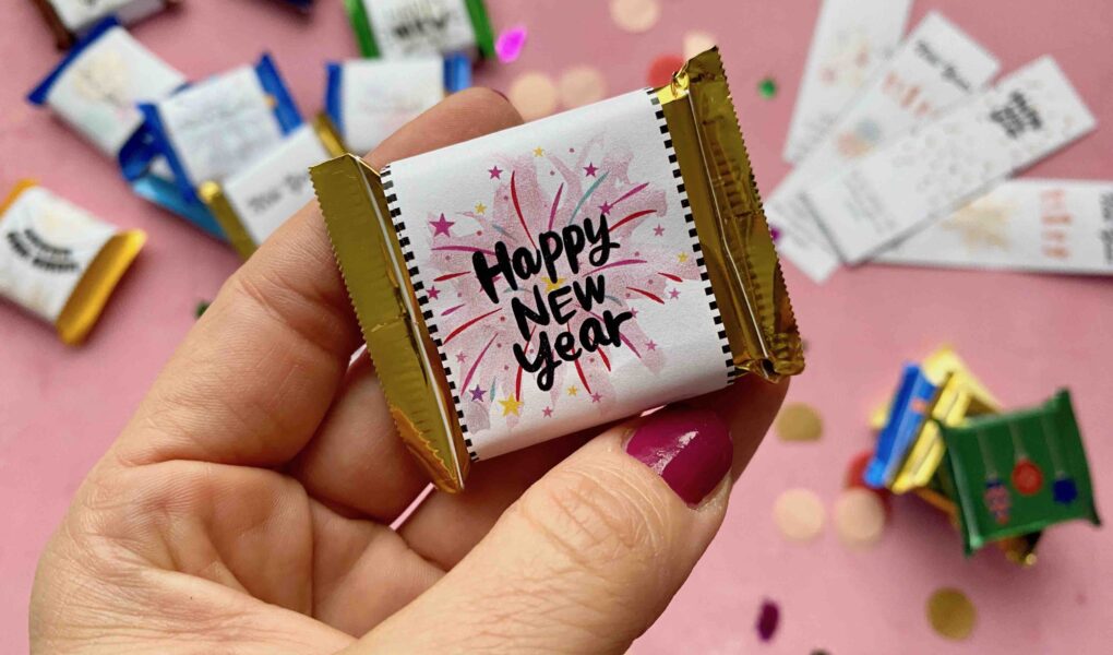 DIY Silvester Geschenk - Glückskekse mal anders mit Ritter Sport und Banderole zum Downloaden und Ausdrucken