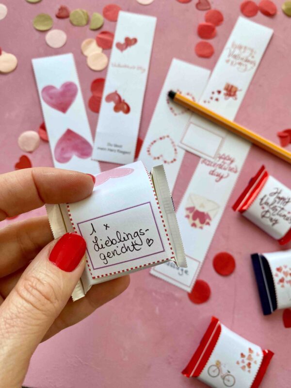 Die "schokoladige Liebesbotschaft" für die Valentinstagsschokolade als Valentinstagsgeschenk