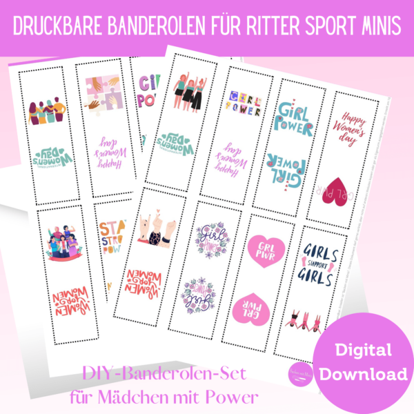 Produkt DIY Druckvorlage für Ritter Sport Banderolen - Girl Power