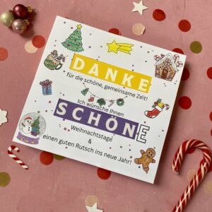 Produkt Milka "Danke schön" Pralinen Cover Weihnachten Merry Christmas zum Ausdrucken