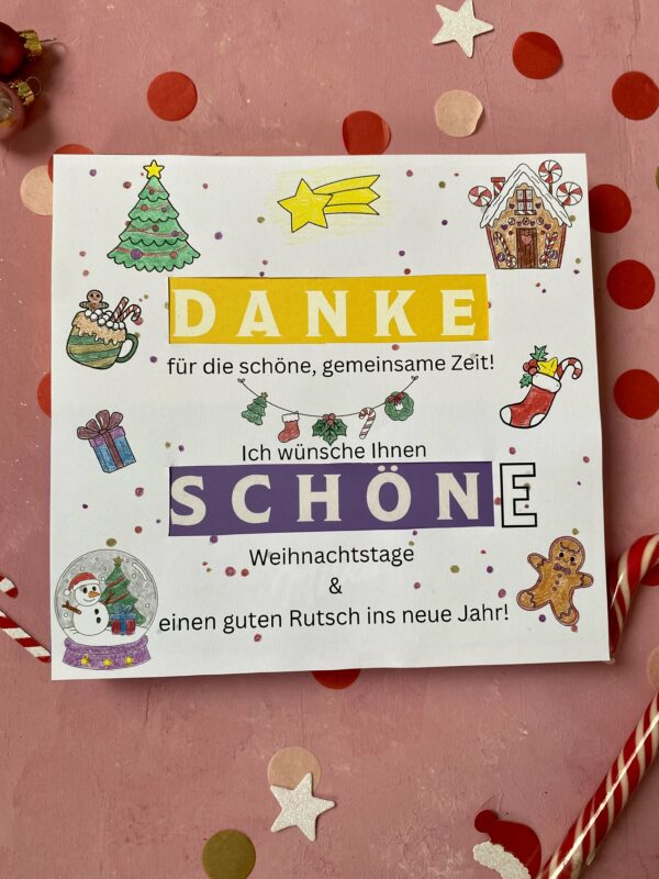 Produkt Milka "Danke schön" Pralinen Cover Weihnachten Merry Christmas zum Ausdrucken