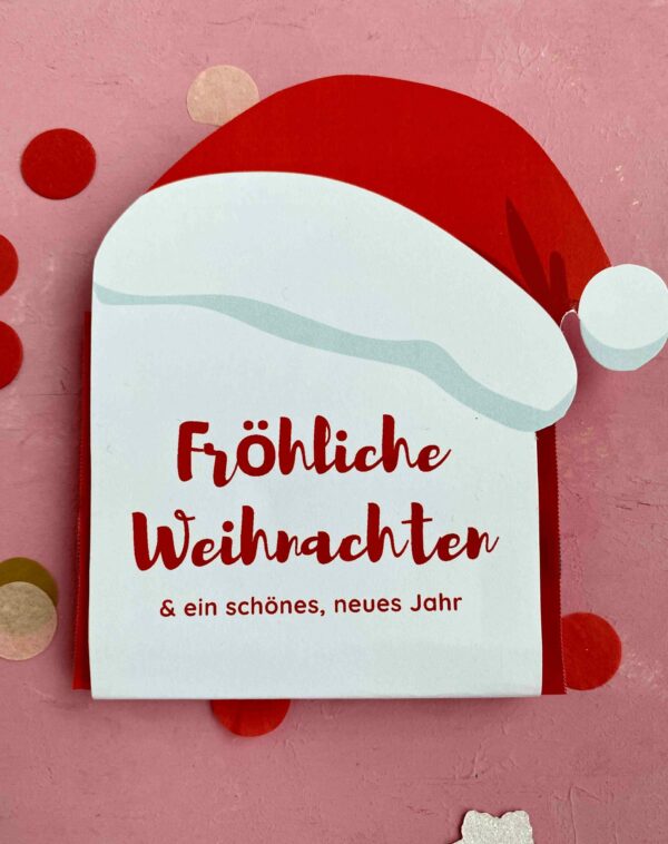 Druckvorlage Schokoladenverpackung für Ritter Sport Tafeln für kreative Weihnachtsgeschenke zum Selbermachen - weihnachtliche Geschenkverpackung für Ritter Sport