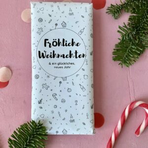 Druckvorlage Schokoladenverpackung "Weihnachten" für kreative Weihnachtsgeschenke zum Selbermachen - weihnachtliche Geschenkverpackung