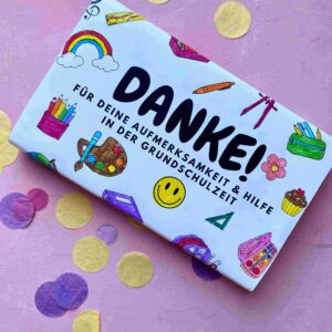 Banderolen für ein kleines Danke für das Schuljahr. DIY Druckvorlage für Geschenke für Lehrkräfte und andere Begleiter während des Schuljahres.