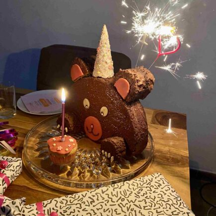 Der perfekte Geburtstagskuchen für Bärenfans. Der Bärchenkuchen ist der beste Mottokuchen und perfekt für das Backen mit Kindern.