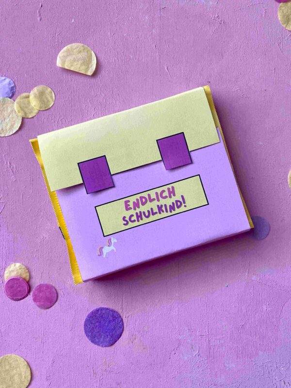 Geschenke zur Einschulung: DIY Druckvorlage für Ritter Sport