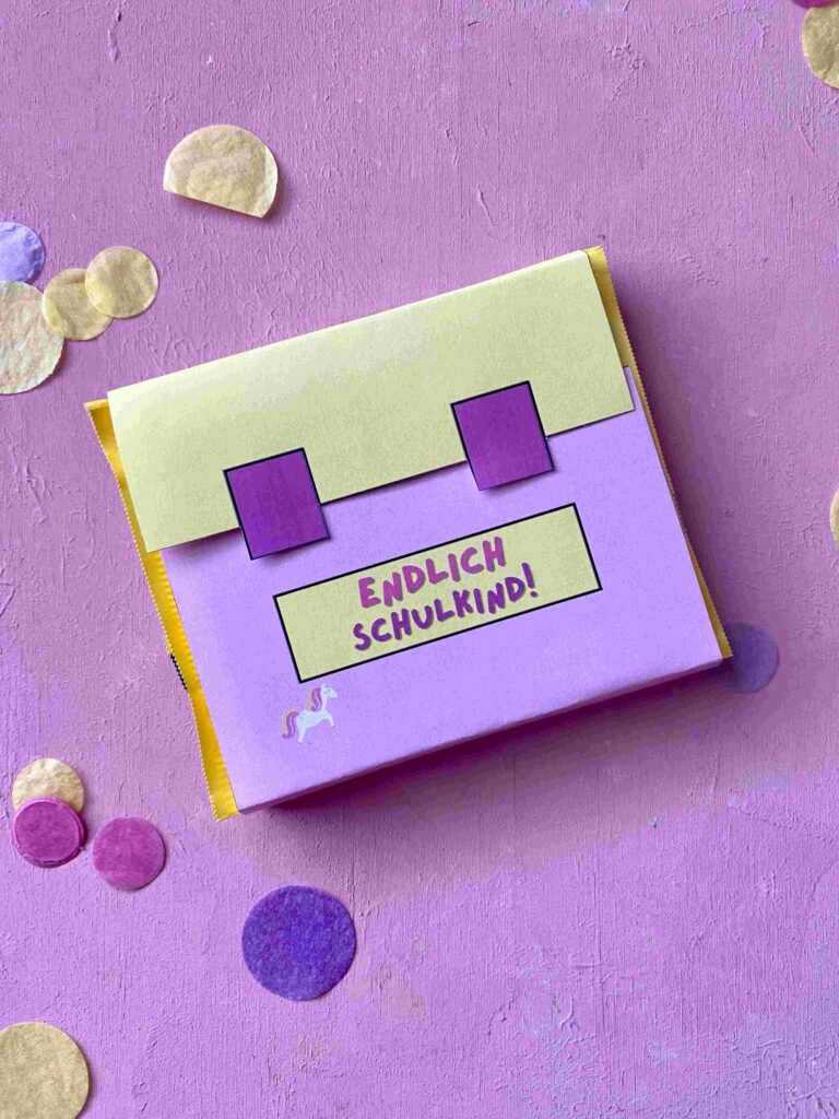 Geschenke für die Einschulung: DIY Druckvorlage für Ritter Sport
