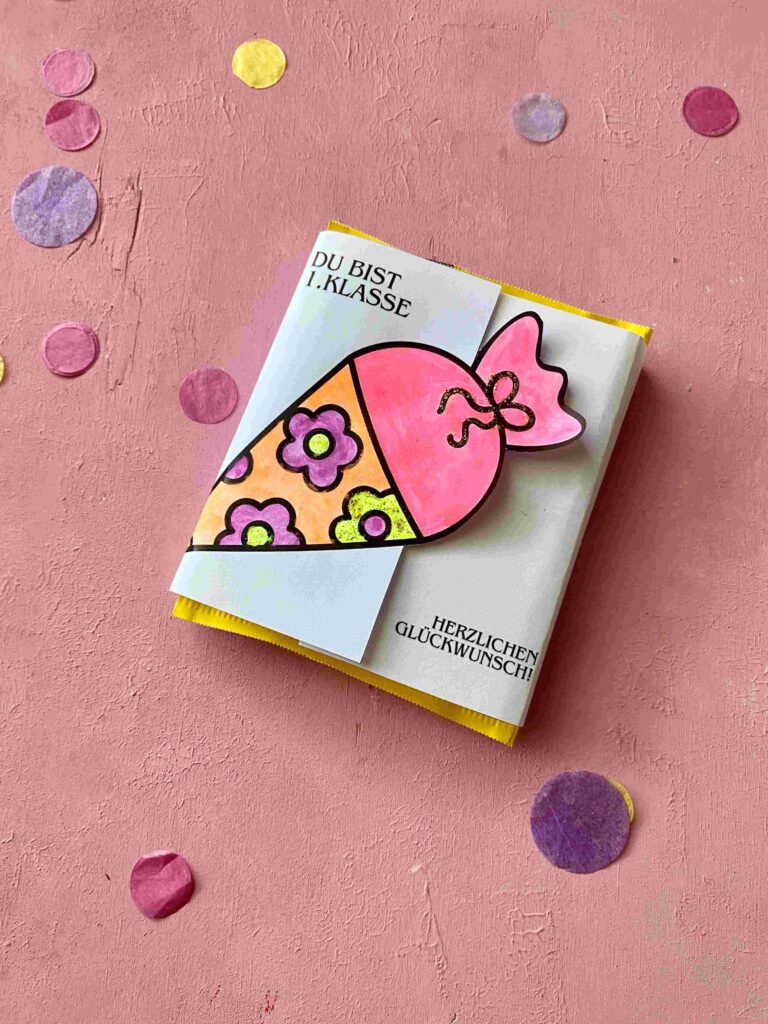 Geschenke für die Einschulung: DIY Druckvorlage für Ritter Sport