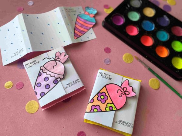 Geschenke zur Einschulung: DIY Druckvorlage für Ritter Sport