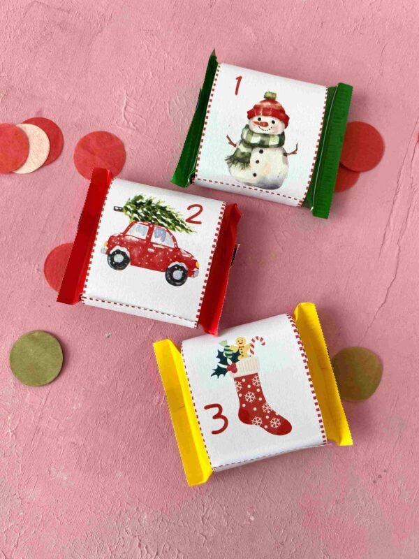 DIY Ritter Sport Banderolen für den Adventskalender mit Witz für eine lustige Weihnachtszeit