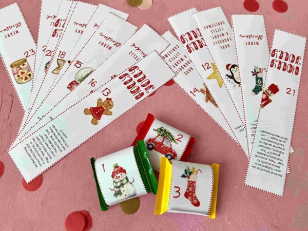 DIY Ritter Sport Banderolen für den Adventskalender mit Witz für eine lustige Weihnachtszeit