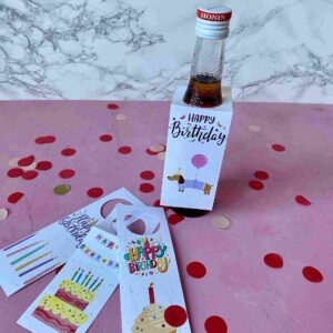 DIY Flaschenanhänger für einzigartige Geburtstagsgeschenke.