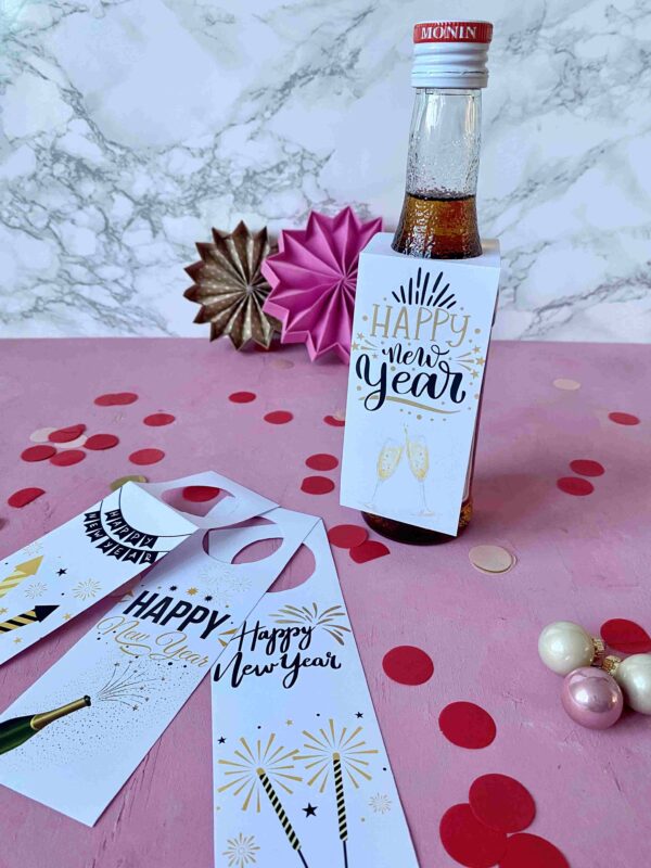 DIY Flaschenanhänger für Silvester für selbstgemachte Neujahrsgeschenke
