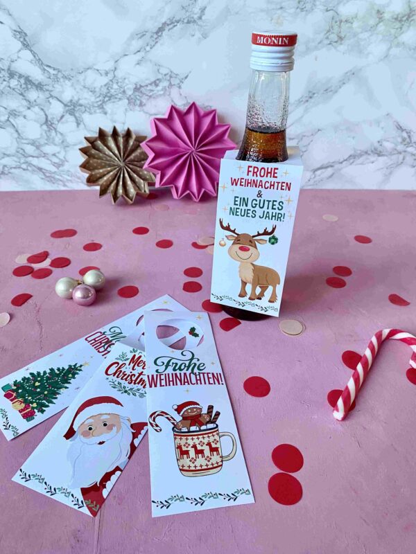 DIY Flaschenanhänger für Weihnachten für selbstgemachte Weihnachtsgeschenke