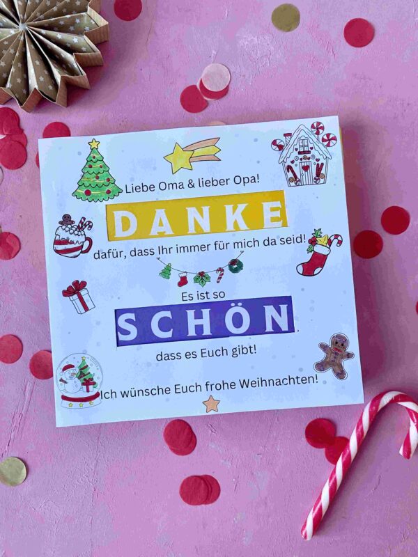Banderolen Milka Pralinen für Geschenke für Oma & Opa zum Weihnachten.