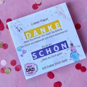 Banderolen Milka Pralinen für Geschenke für den Papa zum Geburtstag, Vatertag oder einfach so.