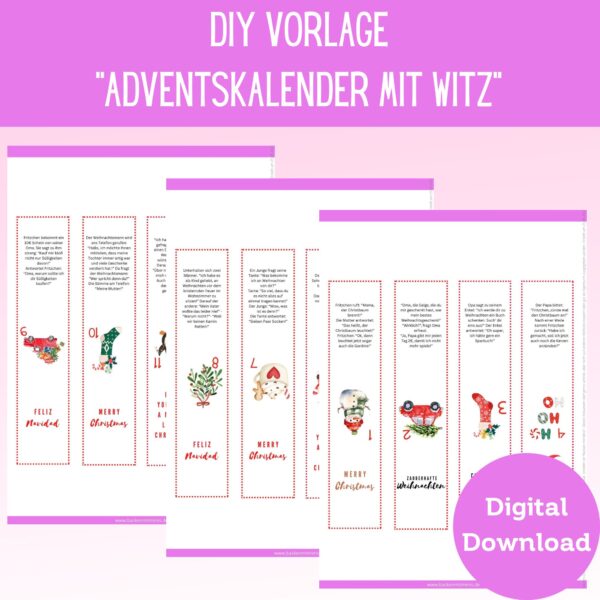 Shopfoto Adventskalender mit Witz für Ritter Sport Minis