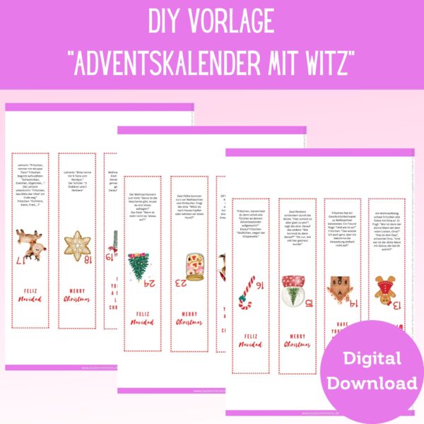 Shopfoto Adventskalender mit Witz für Ritter Sport Minis