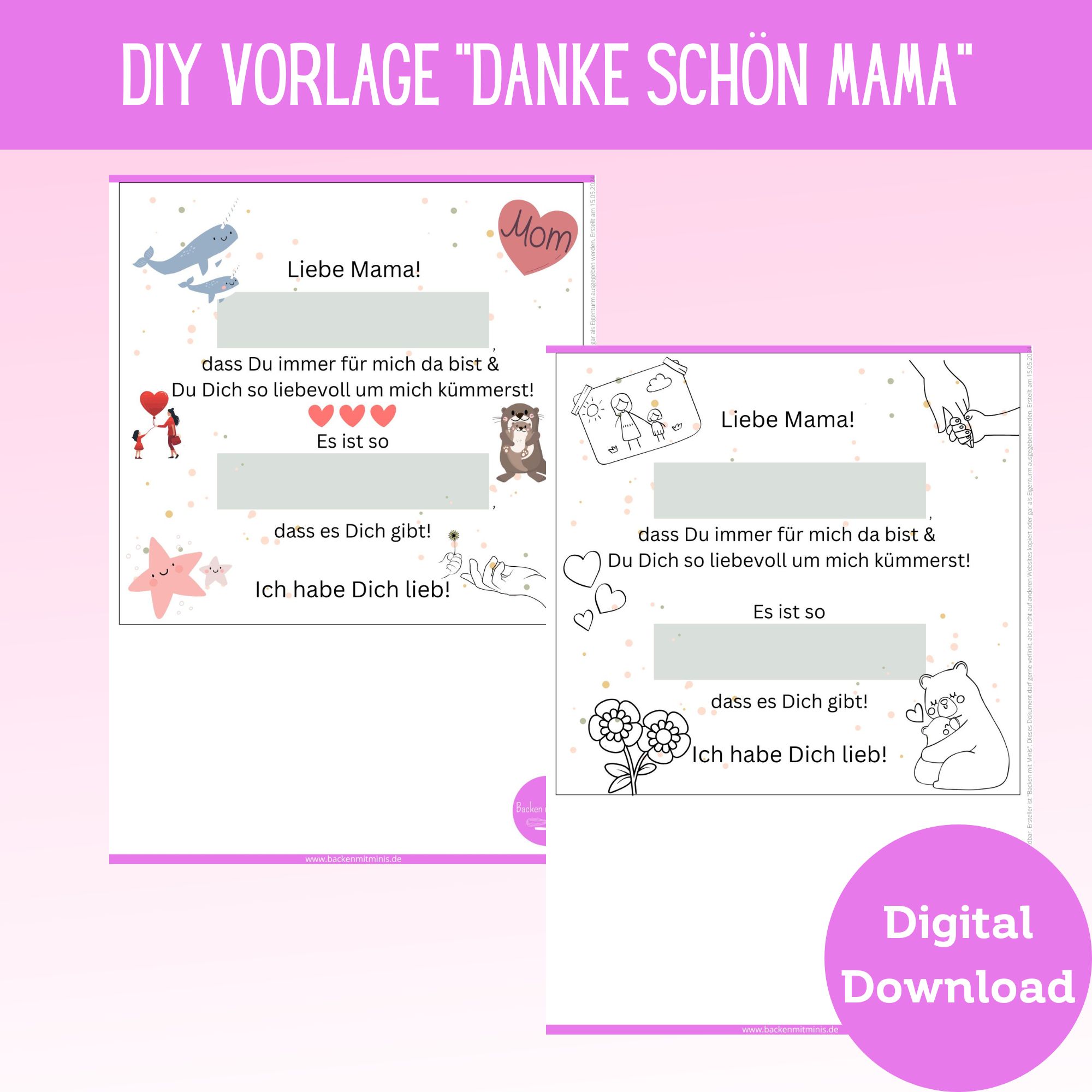 „Danke schön, Mama“ – DIY-Banderole für Milka Pralinen – Bild 2