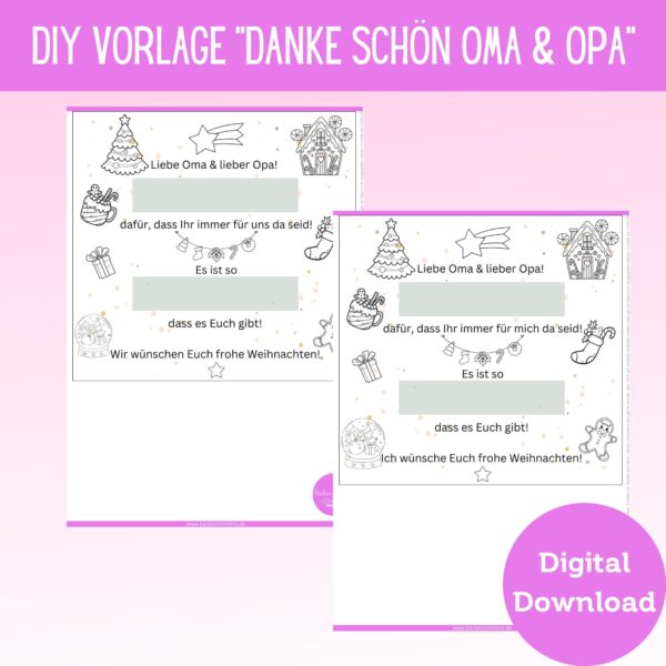 Shopfoto Danke Schön & Frohe Weihnachten Oma & Opa - Milka Pralinen
