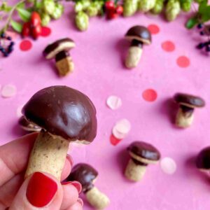 Herbstliche Pilzplätzchen sind wunderbar für das Backen mit Kindern im Herbst.