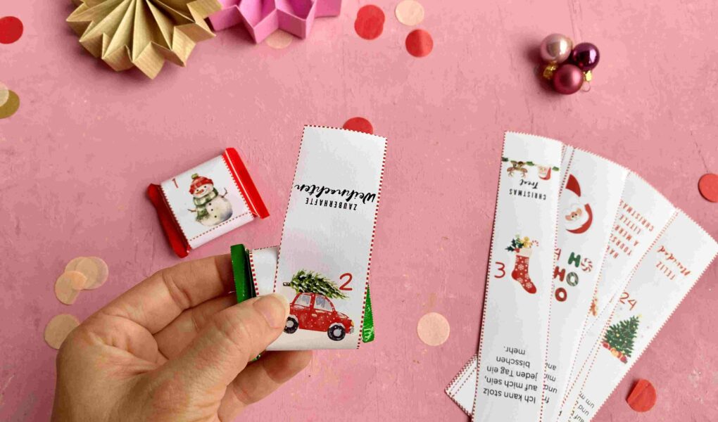 Die Banderolen für den DIY Adventskalender mit Affirmationen für Kinder ist der perfekte Adventskalender für starke Kinder.