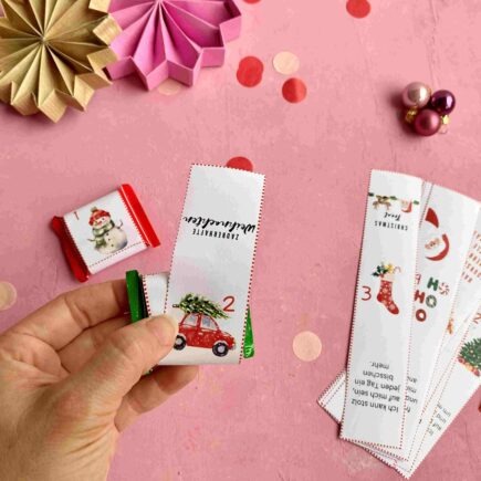 Die Banderolen für den DIY Adventskalender mit Affirmationen für Kinder ist der perfekte Adventskalender für starke Kinder.