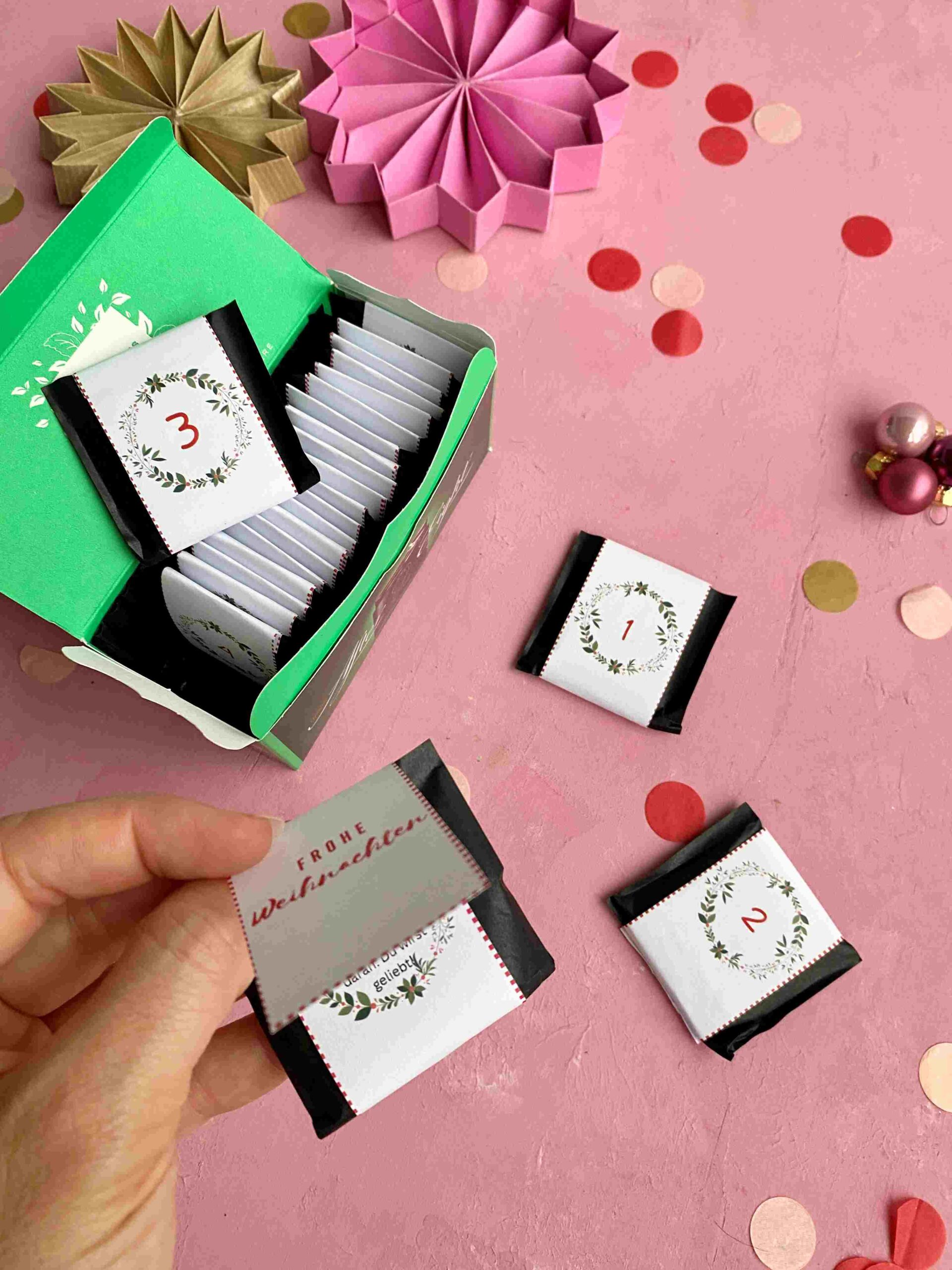 Die Banderolen für den DIY achtsamen Adventskalender, der dir auch in der Weihnachtzeit Zeit für dich garantiert.