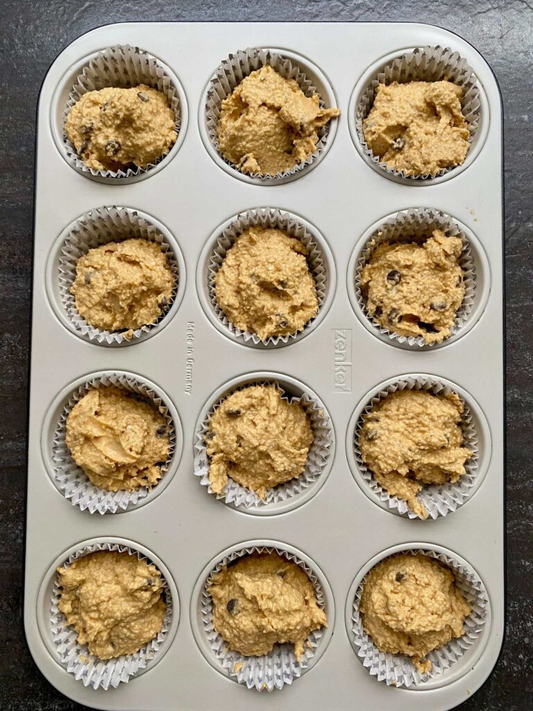 Proteinreiche Schoko-Kürbismuffins mit Quark und Haferflocken