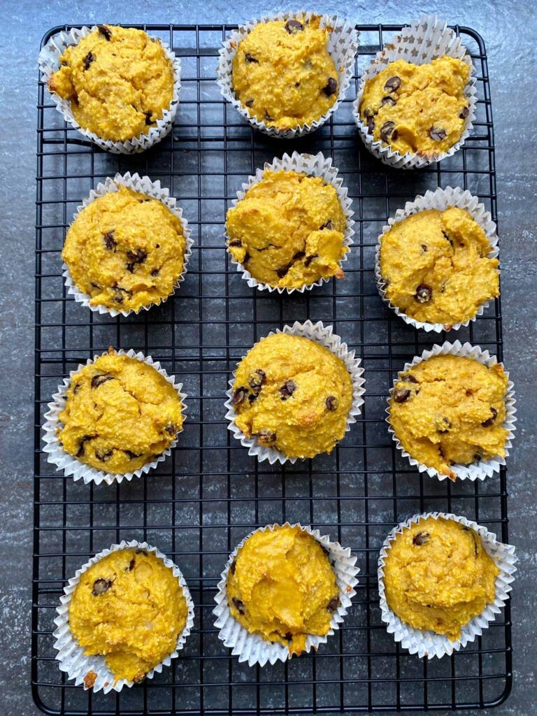Proteinreiche Schoko-Kürbismuffins mit Quark und Haferflocken