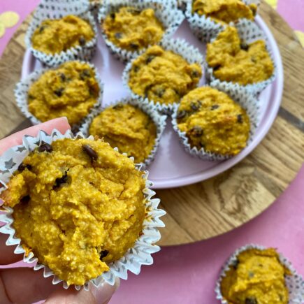 Proteinreiche Schoko-Kürbismuffins mit Quark und Haferflocken